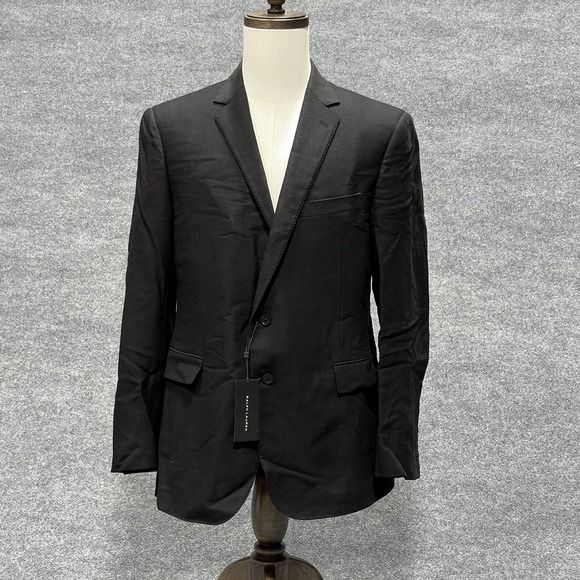 Ralph Lauren Blazer Mens 42R Black Nigel 2-Button Wool Stretch Made in Italy
